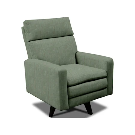 Casual Upholstered Swivel Chair with Tall Base