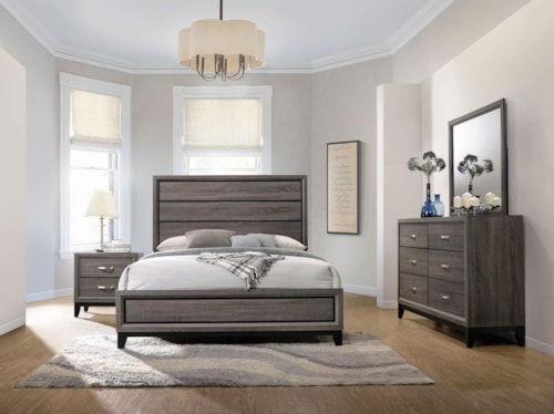 Watson 4-Piece Eastern King Bedroom Set Grey Oak