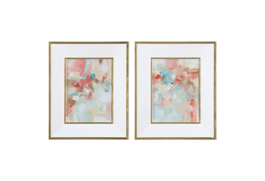 Framed Prints A Touch Of Blush And Rosewood Fences Art, S/ by Uttermost at Mueller Furniture