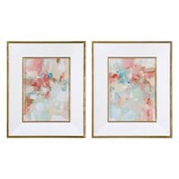 A Touch Of Blush And Rosewood Fences Art, S/2