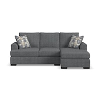 Casual Extra Large Sofa Chaise with Accent Pillows