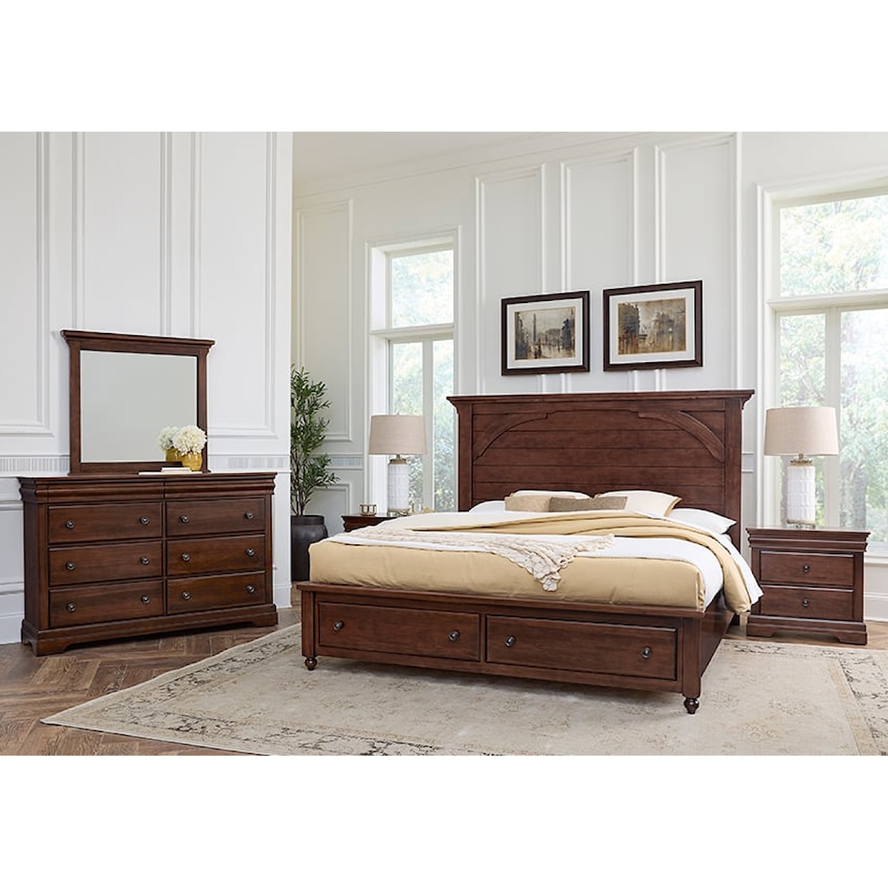 Vaughan Bassett Vista 5-Piece Queen Mansion Storage Bedroom Set