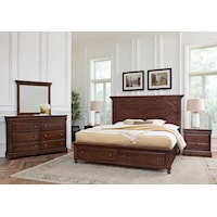 Transitional 5-Piece Queen Mansion Storage Bedroom Set