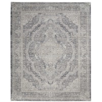 9'10" x 12'6" Charcoal/Cream Rectangle Rug