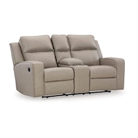 Faux Leather Double Reclining Loveseat with Console