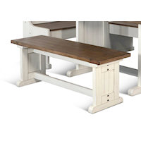 Farmhouse Dining Bench with Two-Tone Finish