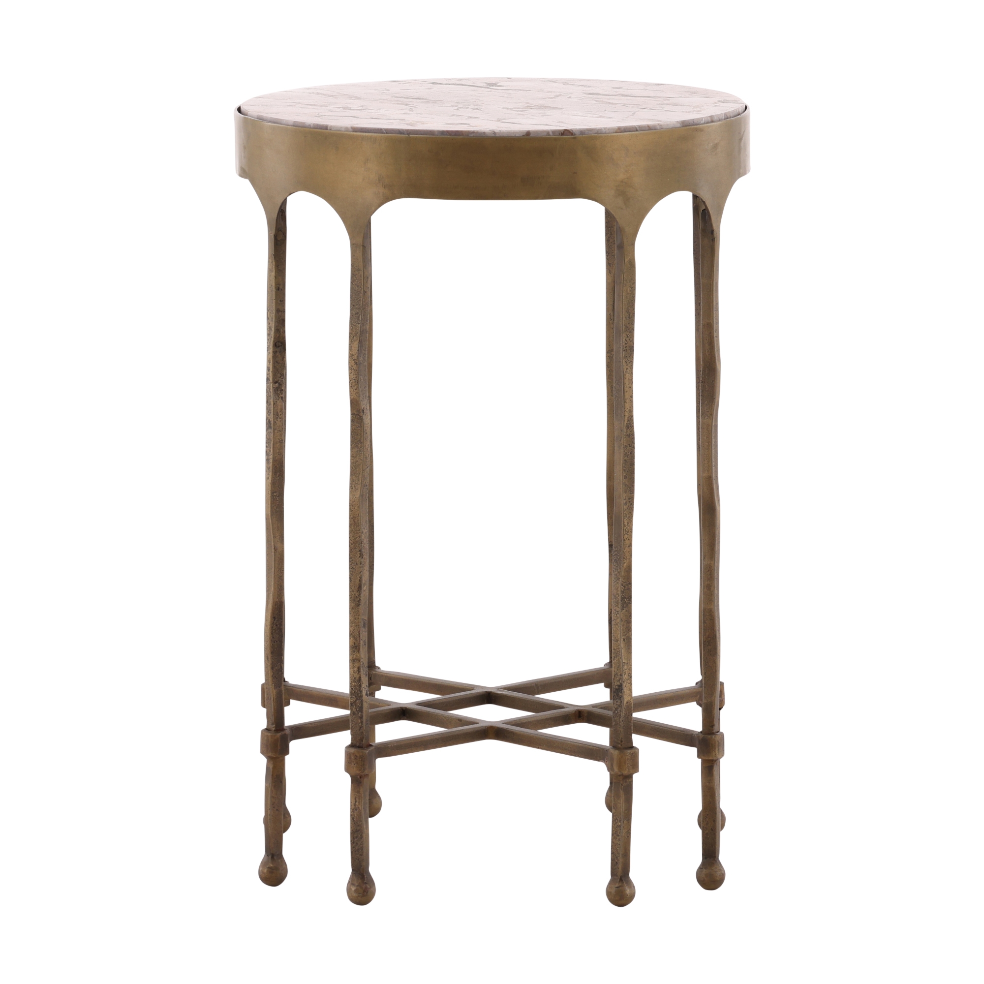 Round End Table with Marble Top