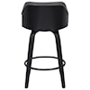 Armen Living Alec Faux Leather 26" Counter Height Swivel Stool