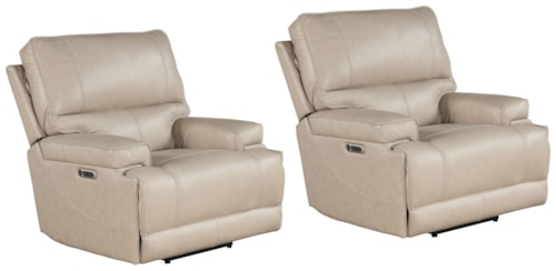 Casual Cordless Power Recliner with Power Headrest (Set of 2)