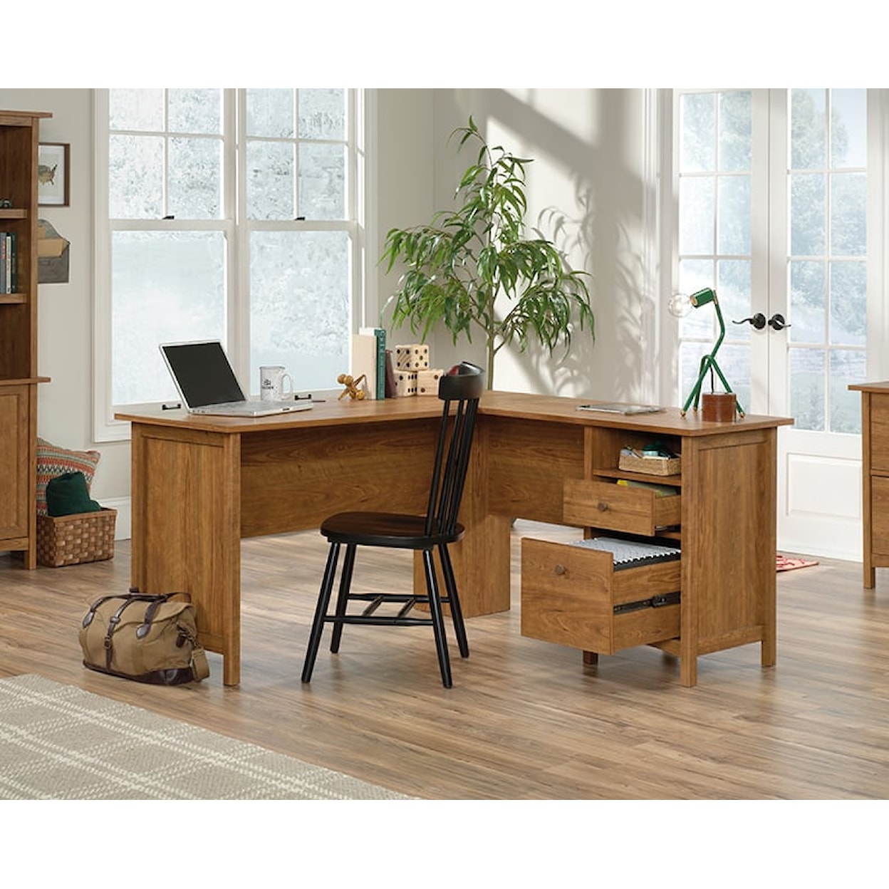 Sauder Union Plain L-Shaped Office Desk