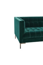 Prime Isaac Isaac Transitional Velvet Sofa - Green