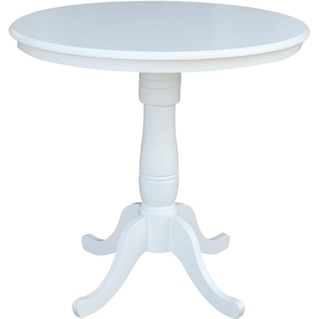 36'' Pedestal Table in Pure White