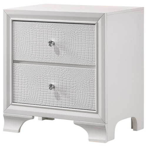 Glamorous Nightstand with Two Drawers