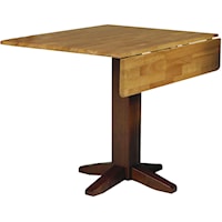 Transitional Square Dropleaf Pedestal Table