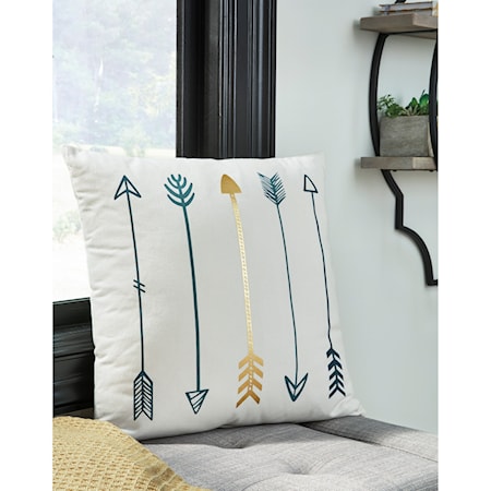 Gyldan White/Teal/Gold Pillow