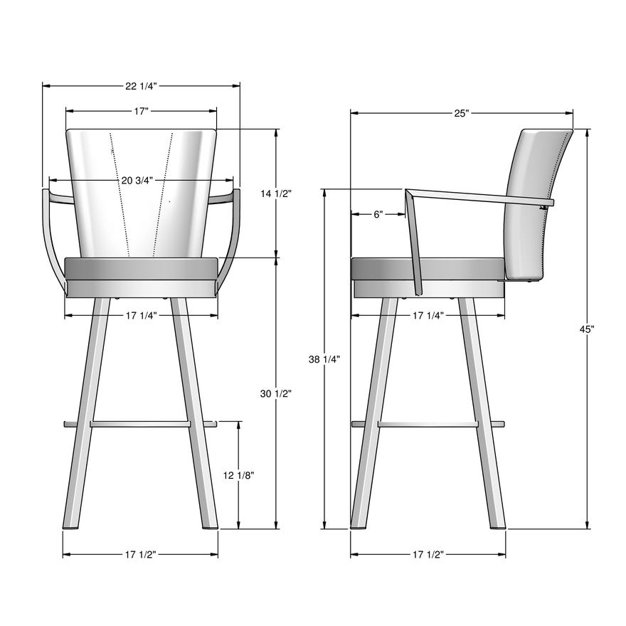 Contemporary Bar Height Swivel Stool