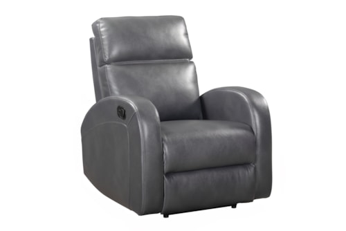 Contemporary Manual Recliner with Sloped Arms