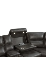 Intercon Silhouette Contemporary 7-Piece Sectional with Power Reclining, Floor Lights, and USB Ports