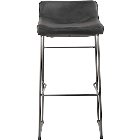 Starlet Barstool Onyx Black Leather -M2