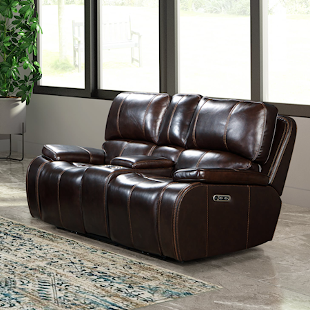 Leather Loveseat with Power