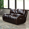New Classic Furniture Brookings Leather Loveseat with Power