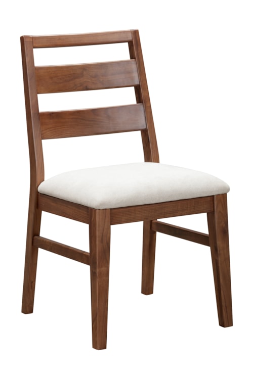 Farmhouse Upholstered Side Chair with Ladderback