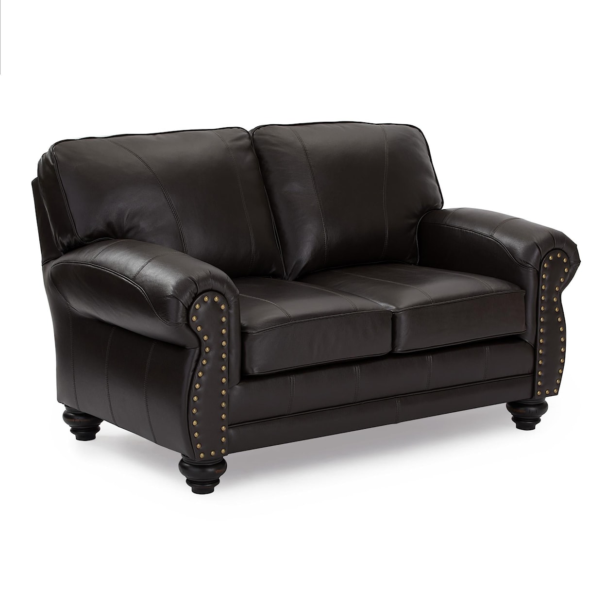 Best Home Furnishings Noble Leather Loveseat with Nailhead Trim