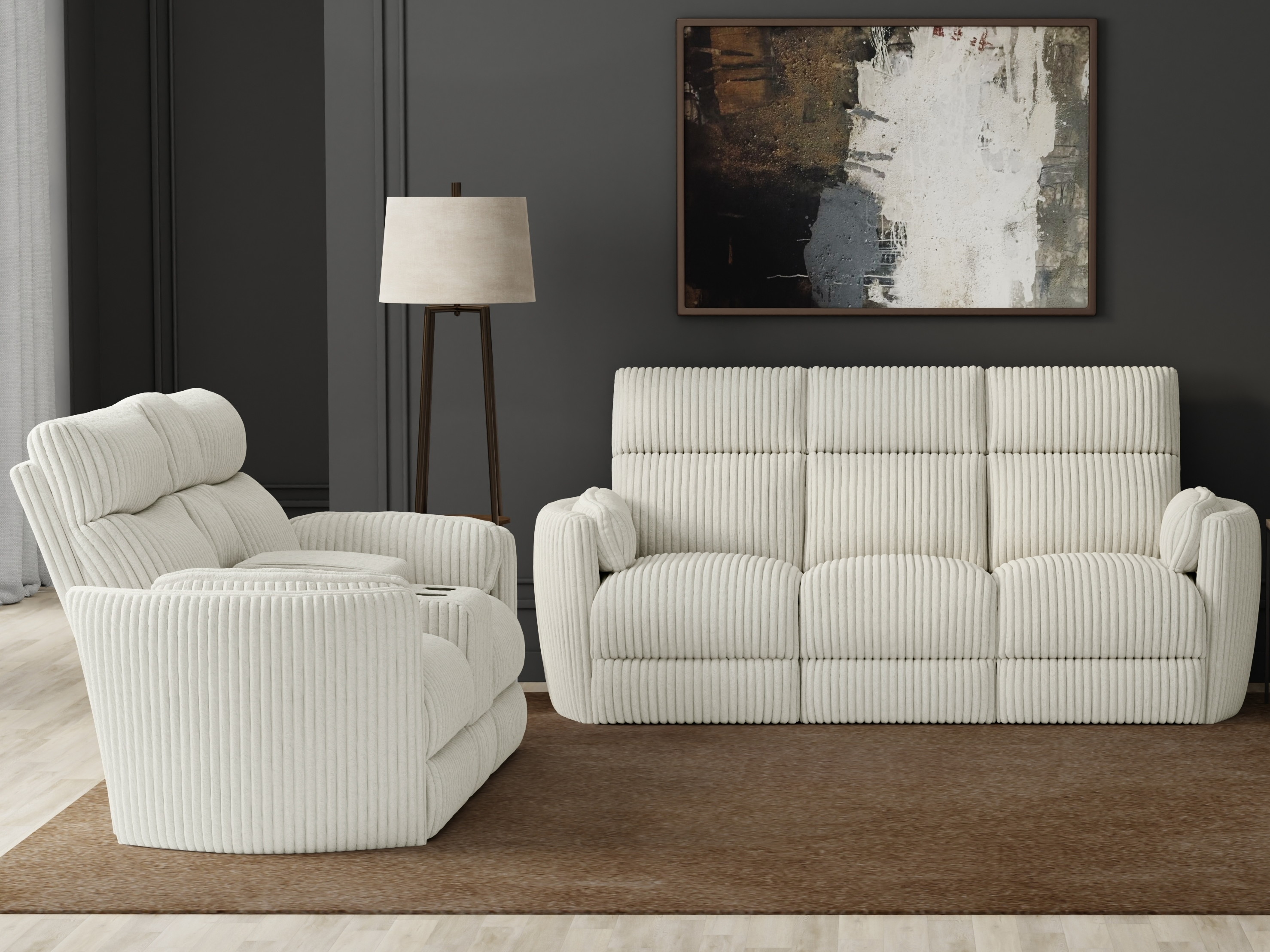 Power Reclining Sofa and Loveseat Set
