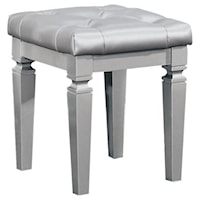 Glam Vanity Stool with Crystal Button Tufting