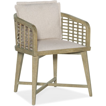 Coastal Barrel Back Chair with Loose Back Pillow