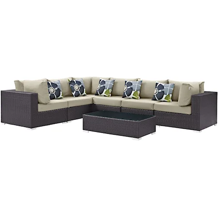 Outdoor 7 Piece Sectional Set