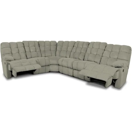 6-Piece Reclining Sectional with Tufted Back