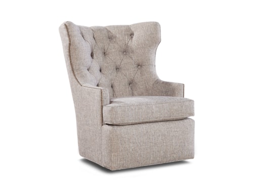 Transitional Swivel Chair with Wing Back