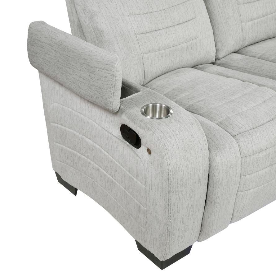 Homelegance Ronan Dual Manual Reclining Sofa with LED Lights
