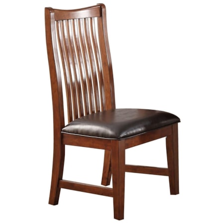 Raised Slat Back Side Chair