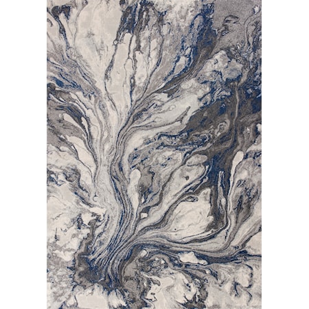 13'2" X 10'2" Grey Watercolors Area Rug