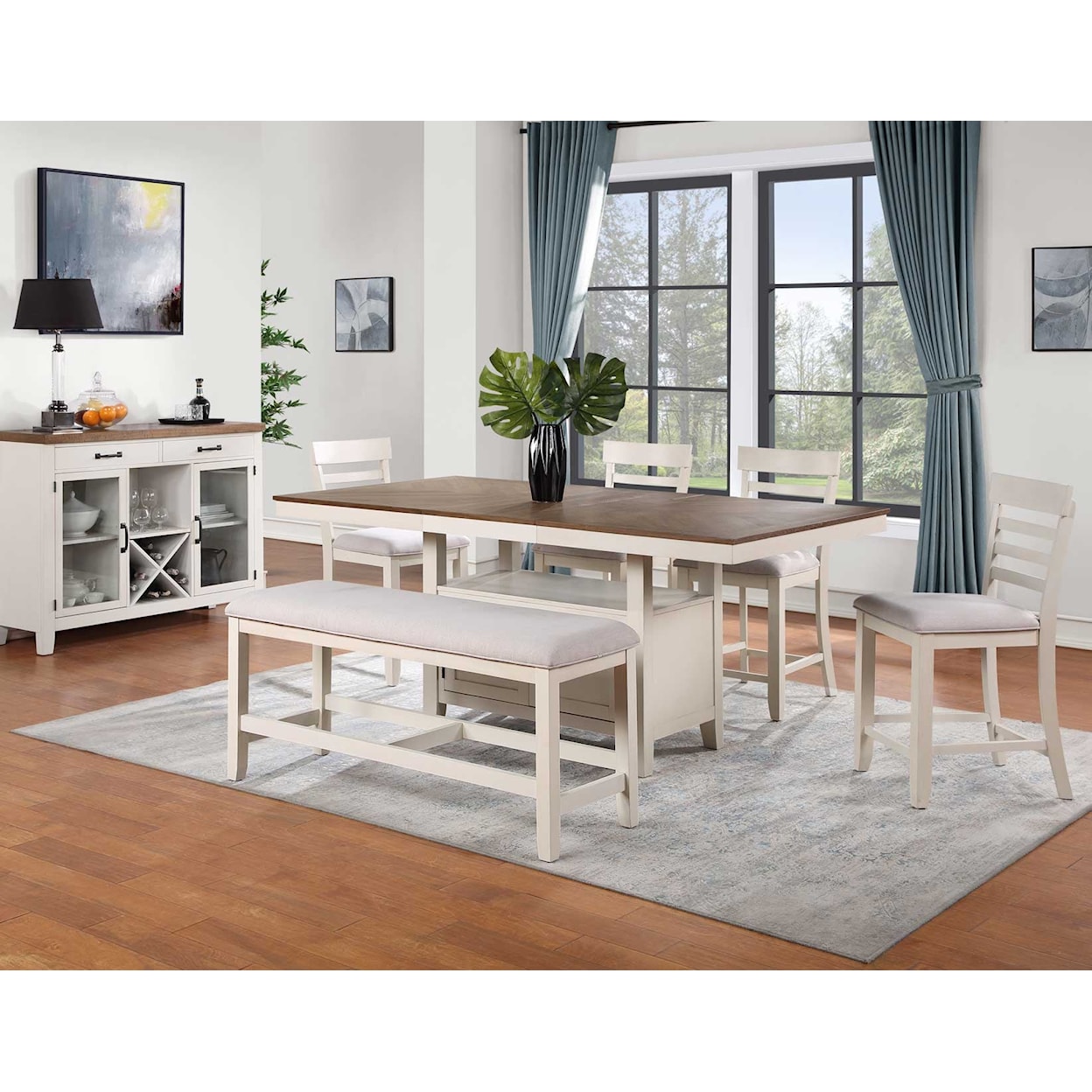 Prime Hyland Upholstered Counter-Height Dining Bench
