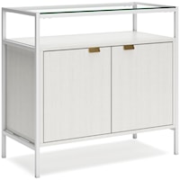 White Small Bookcase with Glass Top