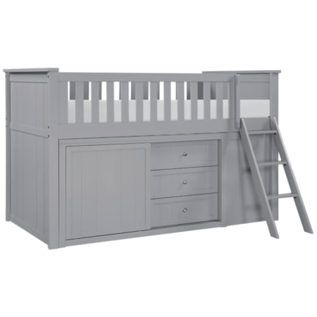 Low Loft Bunk Bed with Storage