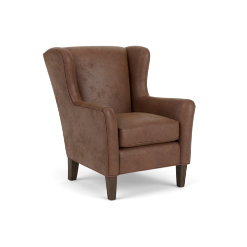 Transitional Wing Chair with Tall, Tapered Legs