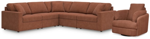 5-Piece Sectional And Swivel Glider Recliner