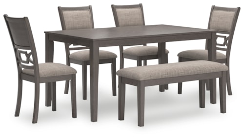 Dining Table And 4 Chairs And Bench (Set Of 6)