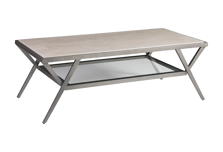 Adamo Silver Gray Cocktail Table by Artistica at Alison Craig Home Furnishings