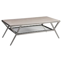 Contemporary Silver Gray Cocktail Table