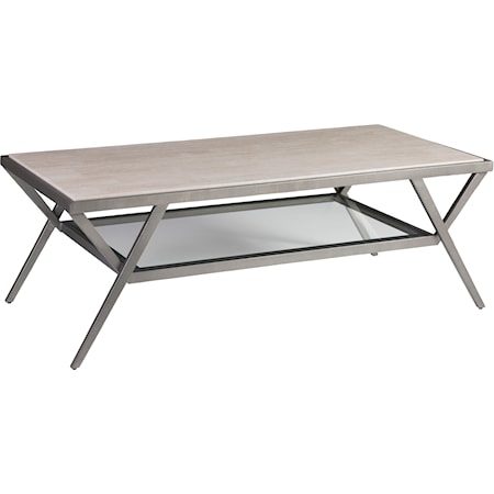 Contemporary Silver Gray Cocktail Table