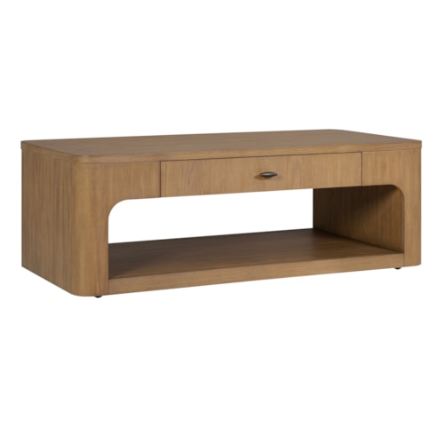 Transitional Rectangular Coffee Table with Casters