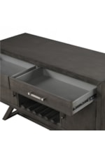 New Classic High Line Transitional Server with Bottle and Glass Storage