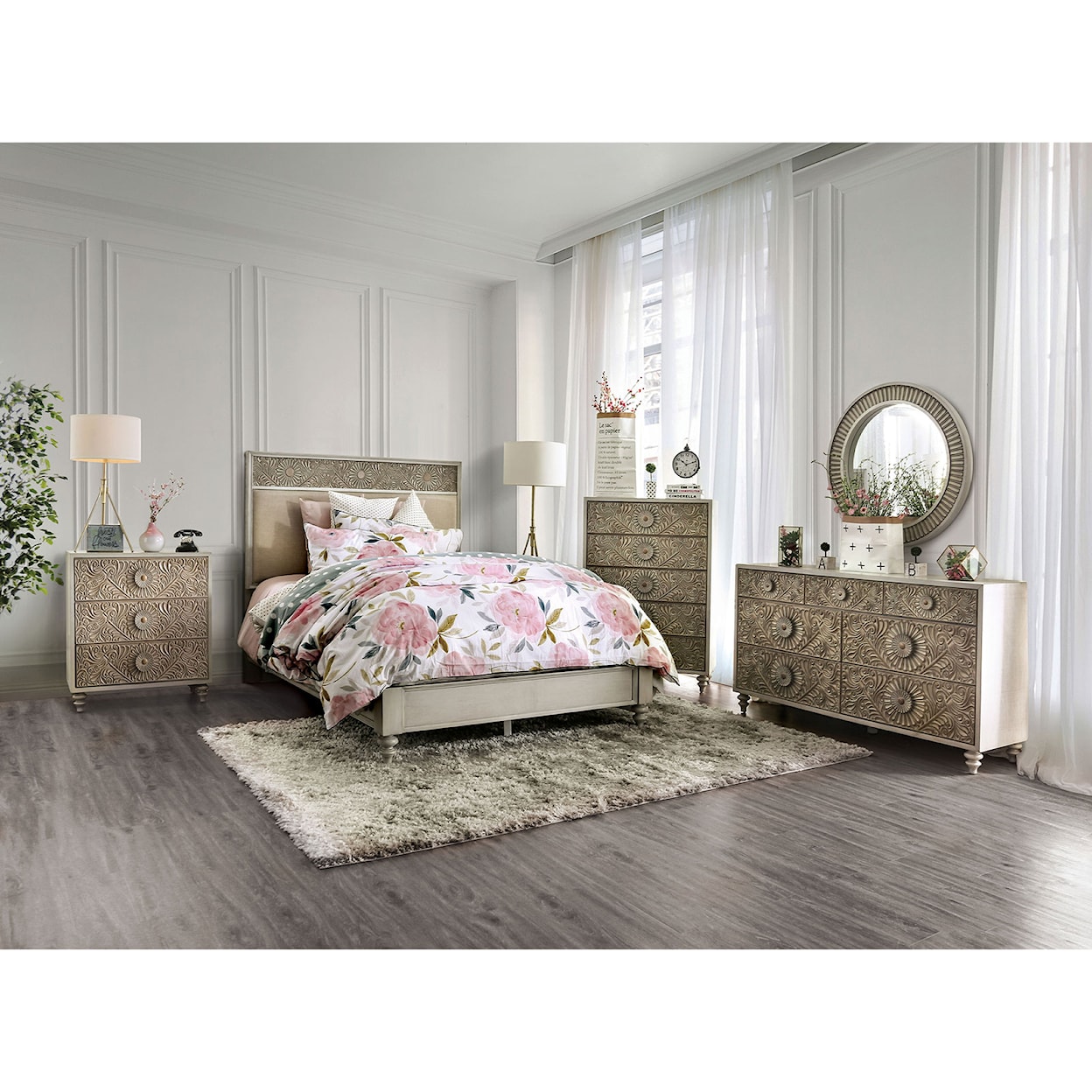 Furniture of America Jakarta 5-Piece Queen Bedroom Set 