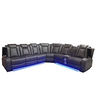 Contemporary Sectional with Power Reclining and Power Headrest