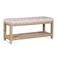 Transitional Upholstered Bench with Lower Shelf